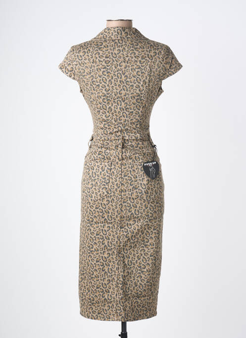 Robe mi-longue manches courtes manches courtes vert DENIM LIFE femme