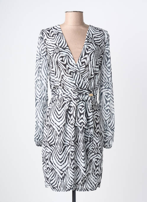 Robe mi-longue manches longues manches longues blanc MORGAN femme