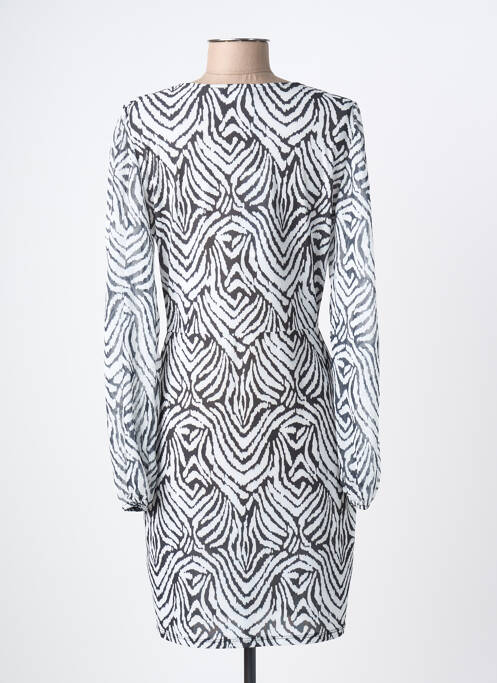 Robe mi-longue manches longues manches longues blanc MORGAN femme