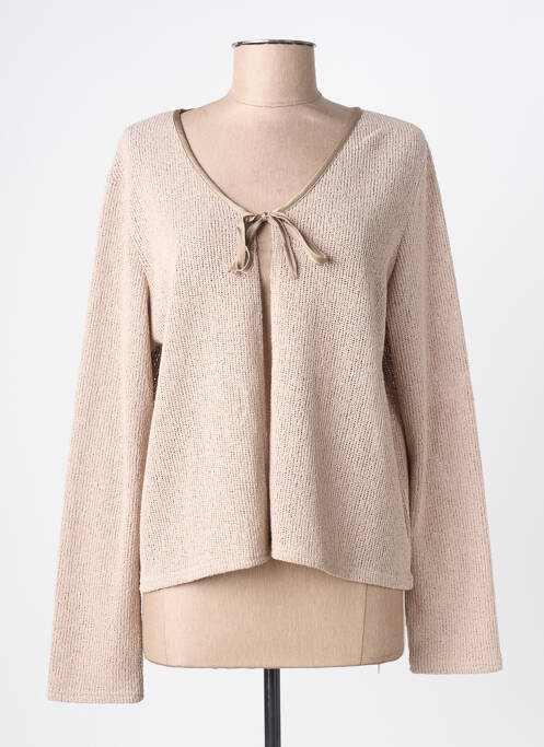 Gilet manches longues coupe cintrée marron BROADWAY femme