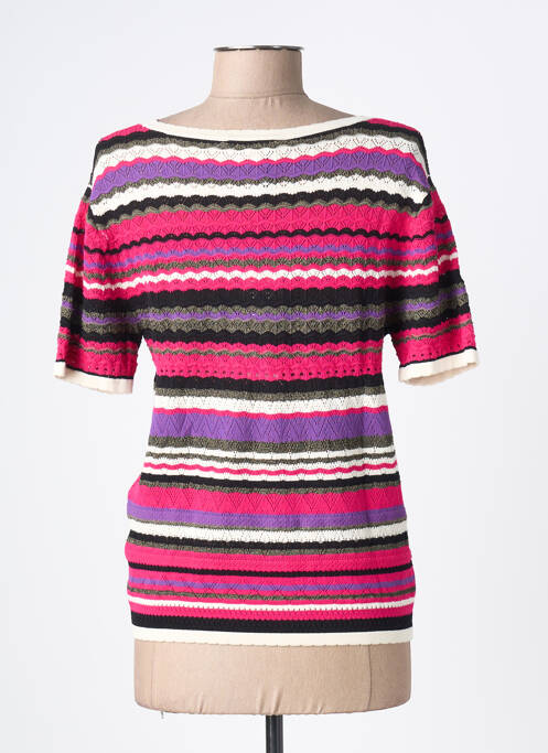 T-shirt col v manches courtes rose MORGAN femme