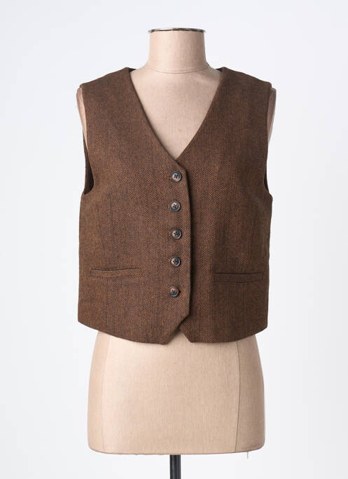 Gilet sans manche doublure marron C'EST BEAU LA VIE femme