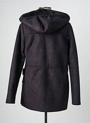 Manteau long coupe droite a capuche noir TIFFOSI femme