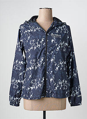 Coupe-vent poches a capuche bleu NO PUBLIK femme