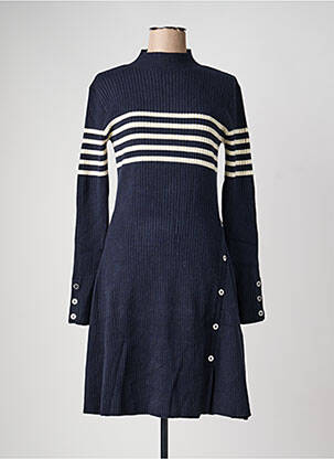 Robe pull manches longues manches longues bleu MORGAN femme