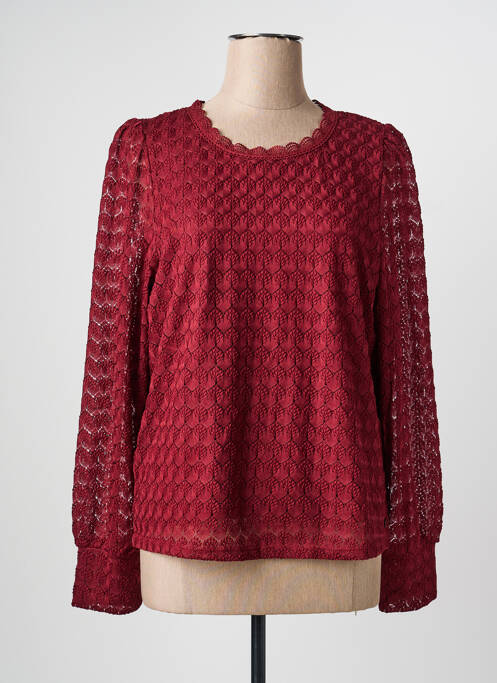 Blouse col rond manches longues rouge GARCIA femme
