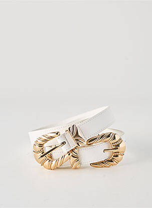 Ceinture tissage simili-cuir blanc MORGAN femme