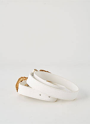 Ceinture tissage simili-cuir blanc MORGAN femme
