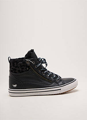 Baskets fermeture zip et lacets talon plat jusqu'à 3cm noir MUSTANG femme