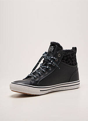 Baskets fermeture zip et lacets talon plat jusqu'à 3cm noir MUSTANG femme
