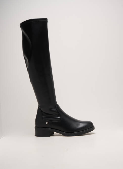 Bottes tissage satiné talon de 4 à 6cm noir KEYS femme