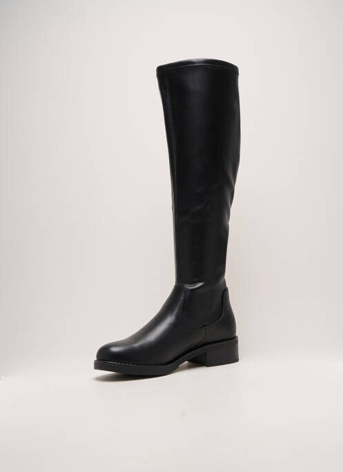 Bottes tissage satiné talon de 4 à 6cm noir KEYS femme