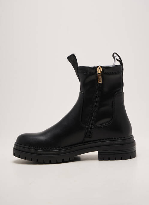 Bottines/boots tissage satiné talon plat jusqu'à 3cm noir XTI femme
