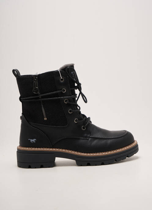 Bottines/boots fermeture zip et lacets talon de 4 à 6cm noir MUSTANG femme