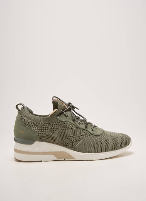 Baskets bout rond talon de 4 à 6cm vert MUSTANG femme