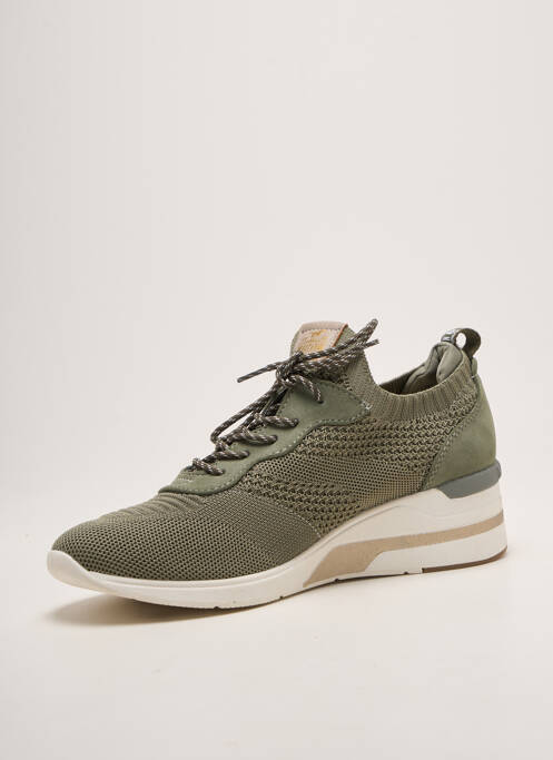Baskets bout rond talon de 4 à 6cm vert MUSTANG femme