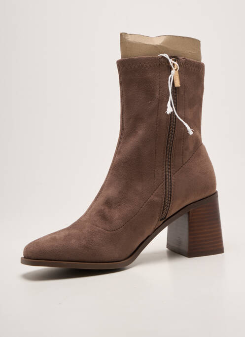 Bottines/boots talon bottier talon de 7 à 9cm marron XTI femme