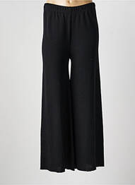 Pantalon large tissage crêpe taille normale noir BY BASICS femme