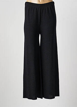 Pantalon large tissage crêpe taille normale noir BY BASICS femme