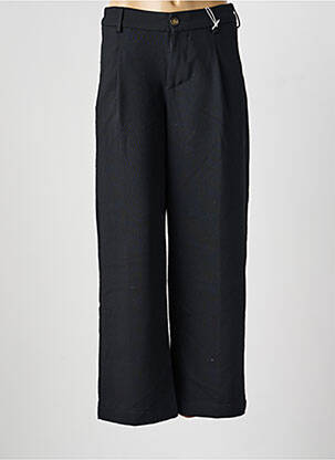 Pantalon droit tissage popeline taille normale noir KANOPE femme