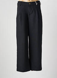 Pantalon droit tissage popeline taille normale noir KANOPE femme