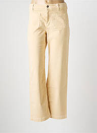 Pantalon droit fermeture zippée sous rabat boutonné taille normale beige KANOPE femme