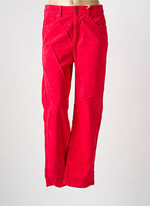 Pantalon droit fermeture zippée sous rabat boutonné taille normale rose KANOPE femme