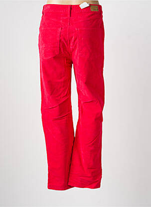 Pantalon droit fermeture zippée sous rabat boutonné taille normale rose KANOPE femme