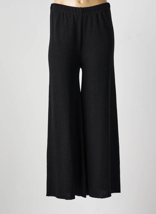 Pantalon large tissage crêpe taille normale noir BY BASICS femme