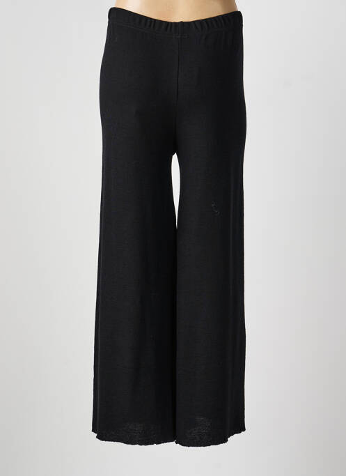 Pantalon large tissage crêpe taille normale noir BY BASICS femme