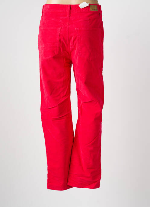 Pantalon droit fermeture zippée sous rabat boutonné taille normale rose KANOPE femme