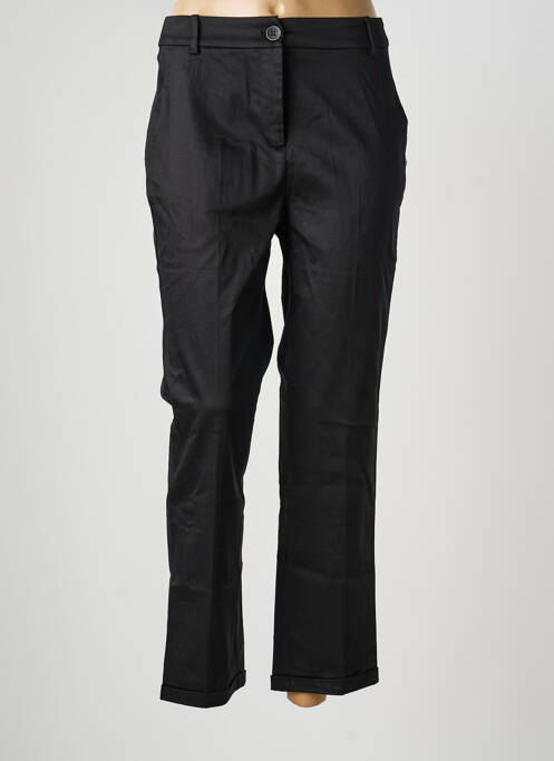 Pantalon droit fermeture zippée sous rabat boutonné taille normale noir SURKANA femme