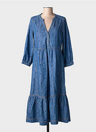 Robe mi-longue manches 3/4 manches 3/4 bleu WHITE STUFF femme