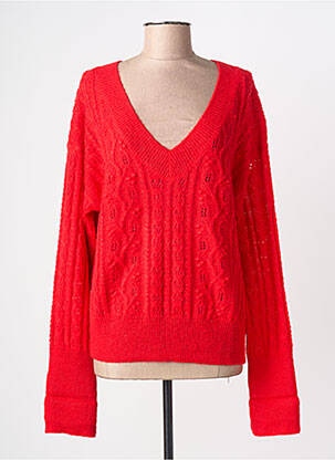 Pull col v manches longues rouge KING LOUIE femme
