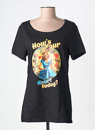 T-shirt sérigraphie manches courtes noir MARGOT femme