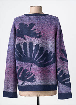 Pull tissage chiné manches longues violet WHITE STUFF femme