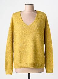 Pull tissage chiné manches longues jaune WHITE STUFF femme