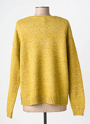 Pull tissage chiné manches longues jaune WHITE STUFF femme