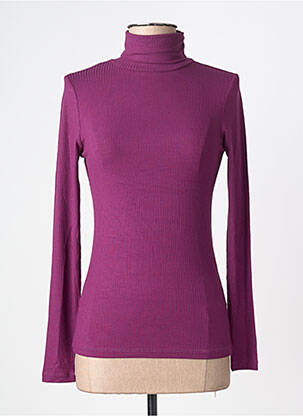 Sous-pull tissage côtelé manches longues violet KING LOUIE femme