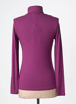 Sous-pull tissage côtelé manches longues violet KING LOUIE femme