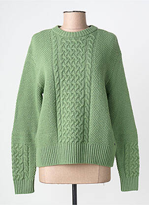 Pull stretch manches longues vert BLUTSGESCHWISTER femme