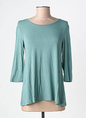 T-shirt stretch manches 3/4 vert BY BASICS femme