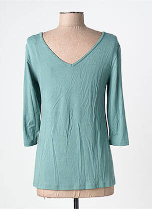 T-shirt manches 3/4 manches 3/4 vert BY BASICS femme