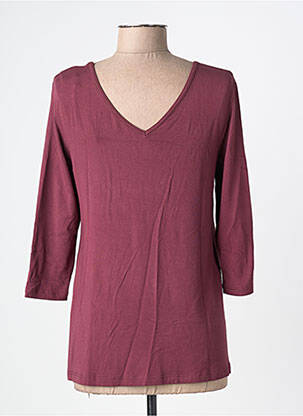 T-shirt manches 3/4 manches 3/4 rouge BY BASICS femme