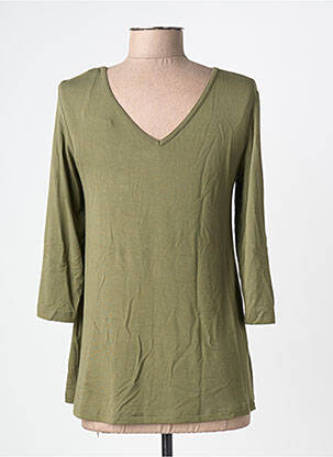 T-shirt manches 3/4 manches 3/4 vert fonce BY BASICS femme