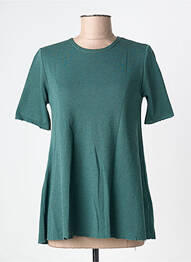 Pull coupe cintrée manches courtes vert BY BASICS femme