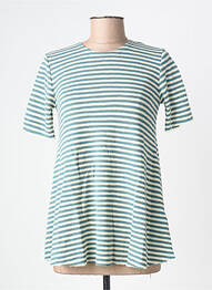 Pull coupe cintrée manches courtes vert BY BASICS femme