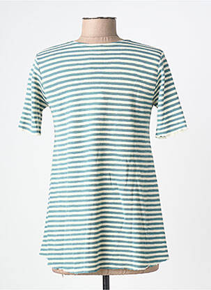 Pull coupe cintrée manches courtes vert BY BASICS femme