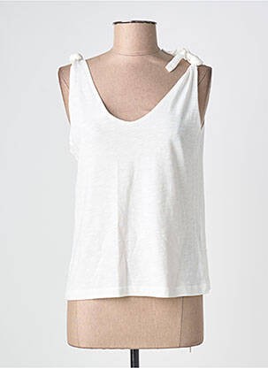 T-shirt coupe droite fines bretelles beige MADEMOISELLE YEYE femme
