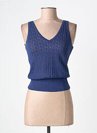 Top col v sans manche bleu KING LOUIE femme